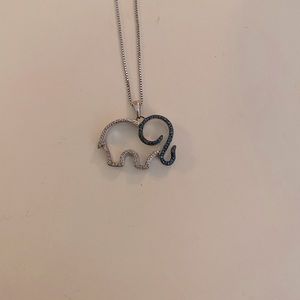 Kay jewelers blue and white elephant necklace